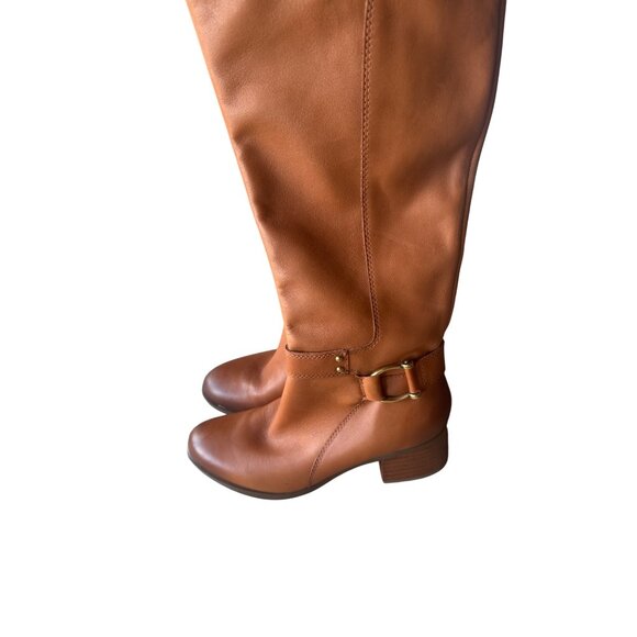 Naturalizer Dane Womens Riding Boots 6.5M Brown Leather Knee High Low Heel - Picture 9 of 10